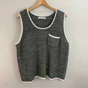 Adyson Parker Green and White Knit Tank top Woman’s Size Large